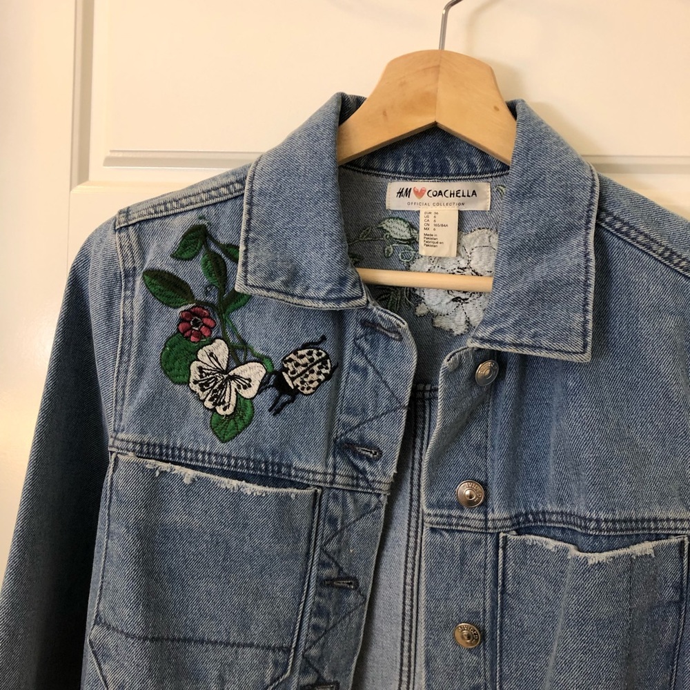 h&m coachella embroidered jean jacket - Picture 5 of 8